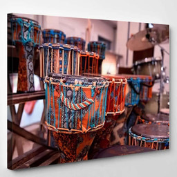 African Drums Djembe Variety Size Drum Music Premium Multi Canvas Prints, Multi Piece Panel Canvas Luxury Gallery Wall Fine Art Print Single Wrapped Canvas (Ready To Hang) 1 PIECE(8x10)