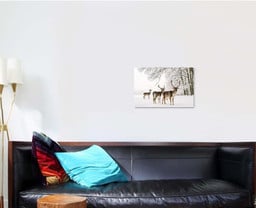 Male Fallow Deer Grate Antlers Standing 1 Deer Animals Premium Multi Canvas Prints, Multi Piece Panel Canvas Luxury Gallery Wall Fine Art Print Single Wrapped Canvas (Ready To Hang) 1 PIECE(16x24)