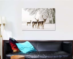 Male Fallow Deer Grate Antlers Standing 1 Deer Animals Premium Multi Canvas Prints, Multi Piece Panel Canvas Luxury Gallery Wall Fine Art Print Single Wrapped Canvas (Ready To Hang) 1 PIECE(32x48)