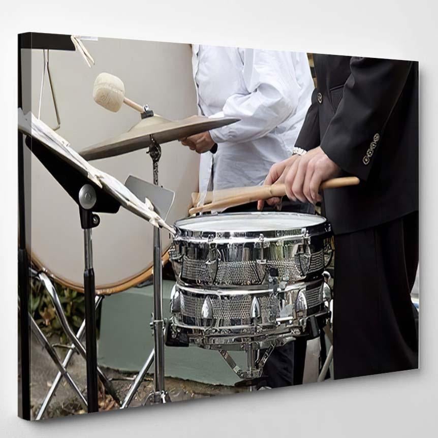 Drummer Playing Snare Drum Bass Background Drum Music Premium Multi Canvas Prints, Multi Piece Panel Canvas Luxury Gallery Wall Fine Art Print Single Wrapped Canvas (Ready To Hang) 1 PIECE(8x10)