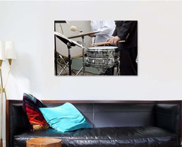 Drummer Playing Snare Drum Bass Background Drum Music Premium Multi Canvas Prints, Multi Piece Panel Canvas Luxury Gallery Wall Fine Art Print Single Wrapped Canvas (Ready To Hang) 1 PIECE(32x48)