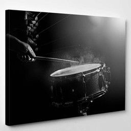 Man Playing Snare Drum Low Light 1 Drum Music Premium Multi Canvas Prints, Multi Piece Panel Canvas Luxury Gallery Wall Fine Art Print Single Wrapped Canvas (Ready To Hang) 1 PIECE(8x10)