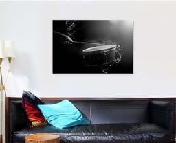 Man Playing Snare Drum Low Light 1 Drum Music Premium Multi Canvas Prints, Multi Piece Panel Canvas Luxury Gallery Wall Fine Art Print Single Wrapped Canvas (Ready To Hang) 1 PIECE(32x48)
