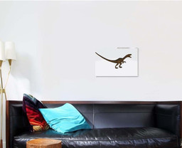 3D Illustration Velociraptor Chases Small Mammal Dinosaur Animals Premium Multi Canvas Prints, Multi Piece Panel Canvas Luxury Gallery Wall Fine Art Print Single Wrapped Canvas (Ready To Hang) 1 PIECE(16x24)