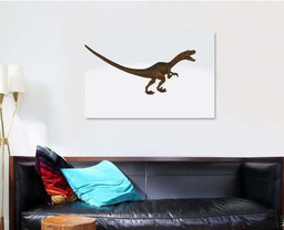 3D Illustration Velociraptor Chases Small Mammal Dinosaur Animals Premium Multi Canvas Prints, Multi Piece Panel Canvas Luxury Gallery Wall Fine Art Print Single Wrapped Canvas (Ready To Hang) 1 PIECE(32x48)