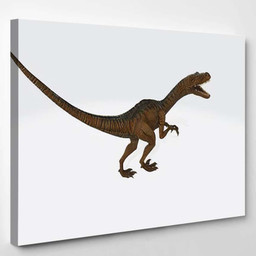 3D Illustration Velociraptor Chases Small Mammal Dinosaur Animals Premium Multi Canvas Prints, Multi Piece Panel Canvas Luxury Gallery Wall Fine Art Print Single Wrapped Canvas (Ready To Hang) 1 PIECE(8x10)