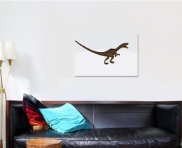 3D Illustration Velociraptor Chases Small Mammal Dinosaur Animals Premium Multi Canvas Prints, Multi Piece Panel Canvas Luxury Gallery Wall Fine Art Print Single Wrapped Canvas (Ready To Hang) 1 PIECE(24x36)