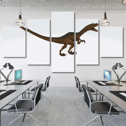 3D Illustration Velociraptor Chases Small Mammal Dinosaur Animals Premium Multi Canvas Prints, Multi Piece Panel Canvas Luxury Gallery Wall Fine Art Print Multi Wrapped Canvas (Ready To Hang) 5PIECE(Mixed 12)