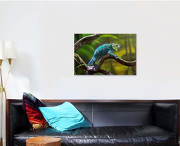 Lizarddragon Chameleon Bluecrested Lizard Indochinese Forest Dragon Animals Premium Multi Canvas Prints, Multi Piece Panel Canvas Luxury Gallery Wall Fine Art Print Single Wrapped Canvas (Ready To Hang) 1 PIECE(24x36)
