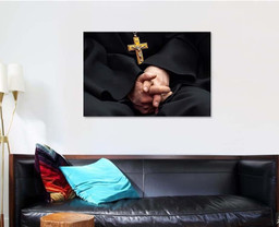 Golden Cross Crucifixion Jesus On Chest 1 Jesus Christian Premium Multi Canvas Prints, Multi Piece Panel Canvas Luxury Gallery Wall Fine Art Print Single Wrapped Canvas (Ready To Hang) 1 PIECE(32x48)