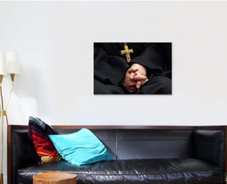 Golden Cross Crucifixion Jesus On Chest 1 Jesus Christian Premium Multi Canvas Prints, Multi Piece Panel Canvas Luxury Gallery Wall Fine Art Print Single Wrapped Canvas (Ready To Hang) 1 PIECE(24x36)