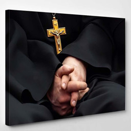 Golden Cross Crucifixion Jesus On Chest 1 Jesus Christian Premium Multi Canvas Prints, Multi Piece Panel Canvas Luxury Gallery Wall Fine Art Print Single Wrapped Canvas (Ready To Hang) 1 PIECE(8x10)