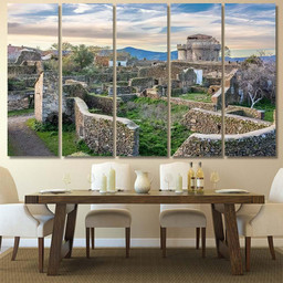 Medieval Age Scenery Amazing Abandoned Granadilla Christian Premium Multi Canvas Prints, Multi Piece Panel Canvas Luxury Gallery Wall Fine Art Print Multi Wrapped Canvas (Ready To Hang) 5PIECE(60x36)
