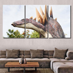 Quality Replicas Dinosaurs Museum Park Outdoors 5 Dinosaur Animals Premium Multi Canvas Prints, Multi Piece Panel Canvas Luxury Gallery Wall Fine Art Print Multi Wrapped Canvas (Ready To Hang) 3PIECE(36 x18)
