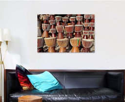 African Drums Djembe Sale Gambia West Drum Music Premium Multi Canvas Prints, Multi Piece Panel Canvas Luxury Gallery Wall Fine Art Print Single Wrapped Canvas (Ready To Hang) 1 PIECE(32x48)