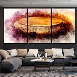 African Djembe Drum Softly Blurred Watercolor Drum Music Premium Multi Canvas Prints, Multi Piece Panel Canvas Luxury Gallery Wall Fine Art Print Multi Wrapped Canvas (Ready To Hang) 3PIECE(36 x18)