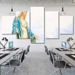 Statues Holy Women On Cloudy Sky Christian Premium Multi Canvas Prints, Multi Piece Panel Canvas Luxury Gallery Wall Fine Art Print Multi Wrapped Canvas (Ready To Hang) 5PIECE(Mixed 12)