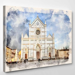Basilica Di Santa Croce Holy Cross Christian Premium Multi Canvas Prints, Multi Piece Panel Canvas Luxury Gallery Wall Fine Art Print Single Wrapped Canvas (Ready To Hang) 1 PIECE(8x10)