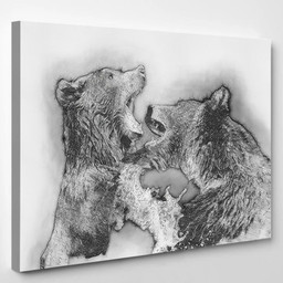 Bear Carnivoran Mammals Animal Drawing Ursidae Bear Animals Luxury Multi Canvas Prints, Multi Piece Panel Canvas Gallery Art Print Print Single Canvas 1PIECE(8x10)