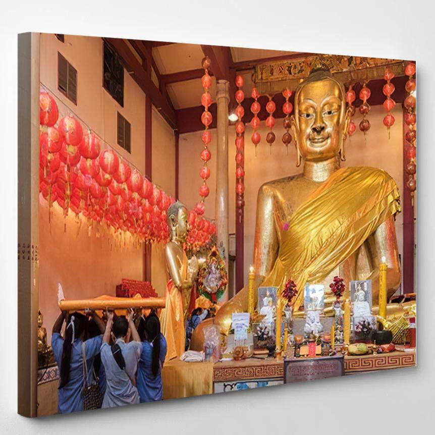 Luang Pho Dhamma Phra Sampho Stucco Buddha Religion Luxury Multi Canvas Prints, Multi Piece Panel Canvas Gallery Art Print Print Single Canvas 1PIECE(8x10)