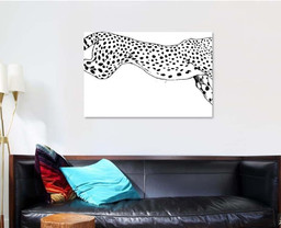 Running Cheetah Drawn Ink By Hand 1 Black Panther Animals Luxury Multi Canvas Prints, Multi Piece Panel Canvas Gallery Art Print Print Single Canvas 1 PIECE (32x48)