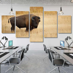 American Bison Buffalo 1 Bison Animals Luxury Multi Canvas Prints, Multi Piece Panel Canvas Gallery Art Print Print Multi Canvas 5PIECE(Mixed 12)