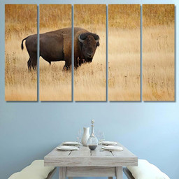American Bison Buffalo 1 Bison Animals Luxury Multi Canvas Prints, Multi Piece Panel Canvas Gallery Art Print Print Multi Canvas 5PIECE(60x36)