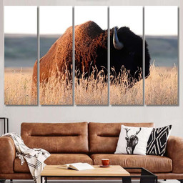 American Bison Prairie Reserve Eastern Montana Bison Animals Luxury Multi Canvas Prints, Multi Piece Panel Canvas Gallery Art Print Print Multi Canvas 5PIECE(60x36)