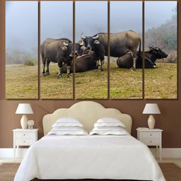 Buffalo 23 Bison Animals Luxury Multi Canvas Prints, Multi Piece Panel Canvas Gallery Art Print Print Multi Canvas 5PIECE(60x36)