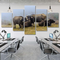 Buffalo 23 Bison Animals Luxury Multi Canvas Prints, Multi Piece Panel Canvas Gallery Art Print Print Multi Canvas 5PIECE(Mixed 12)