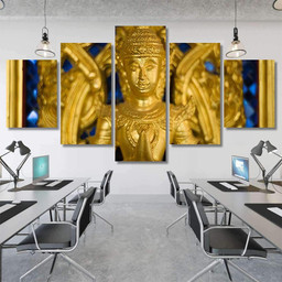 Angel Carvings Church Entrance Ancient Golden Buddha Religion Luxury Multi Canvas Prints, Multi Piece Panel Canvas Gallery Art Print Print Multi Canvas 5PIECE(Mixed 12)