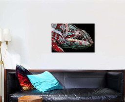 Close Eye Green Red Panther Chameleon Black Panther Animals Luxury Multi Canvas Prints, Multi Piece Panel Canvas Gallery Art Print Print Single Canvas 1 PIECE (24x36)