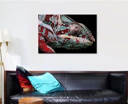 Close Eye Green Red Panther Chameleon Black Panther Animals Luxury Multi Canvas Prints, Multi Piece Panel Canvas Gallery Art Print Print Single Canvas 1 PIECE (32x48)