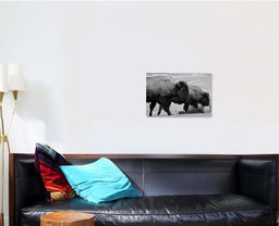 Three Bison Montana Wilderness Black White Bison Animals Luxury Multi Canvas Prints, Multi Piece Panel Canvas Gallery Art Print Print Single Canvas 1 PIECE (16x24)