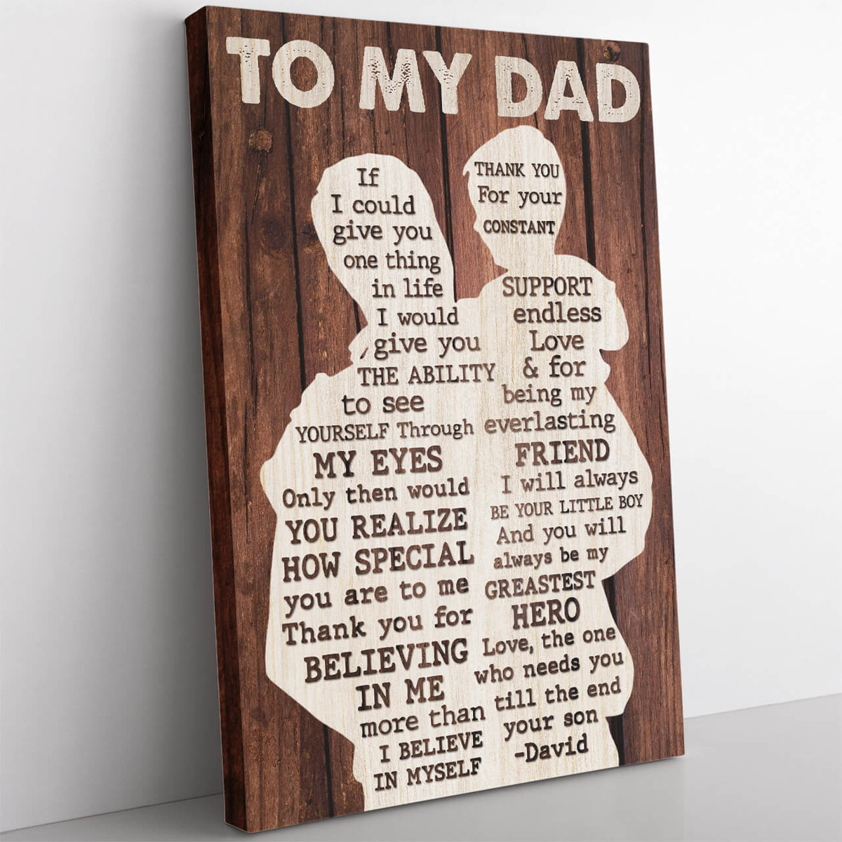 To My Dad From Son Thank You For Believing In Me Framed Prints, Canvas Paintings Wrapped Canvas 8x10