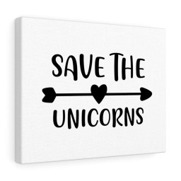 Scripture Canvas Save The Unicorns Christian Meaningful Framed Prints, Canvas Paintings Framed Matte Canvas 12x16