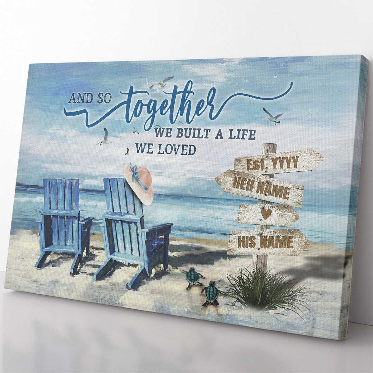 Custom Anniversary Gift For Wife, And So Together We Built A Life We Love Framed Prints, Canvas Paintings Wrapped Canvas 8x10