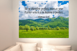 Scripture Canvas Heaven is Perfect Matthew 5:48 Christian Meaningful Framed Prints, Canvas Paintings Wrapped Canvas 12x16