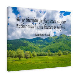 Scripture Canvas Heaven is Perfect Matthew 5:48 Christian Meaningful Framed Prints, Canvas Paintings Framed Matte Canvas 8x10