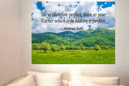 Scripture Canvas Heaven is Perfect Matthew 5:48 Christian Meaningful Framed Prints, Canvas Paintings Framed Matte Canvas 32x48