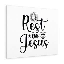 Scripture Canvas Rest In Jesus Christian Bible Verse Meaningful Framed Prints, Canvas Paintings Wrapped Canvas 8x10
