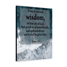 Scripture Canvas Lack Wisdom James 1:5 Christian Bible Verse Meaningful Framed Prints, Canvas Paintings Framed Matte Canvas 24x36