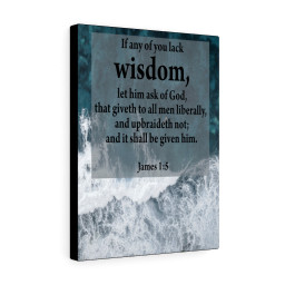 Scripture Canvas Lack Wisdom James 1:5 Christian Bible Verse Meaningful Framed Prints, Canvas Paintings Framed Matte Canvas 8x10