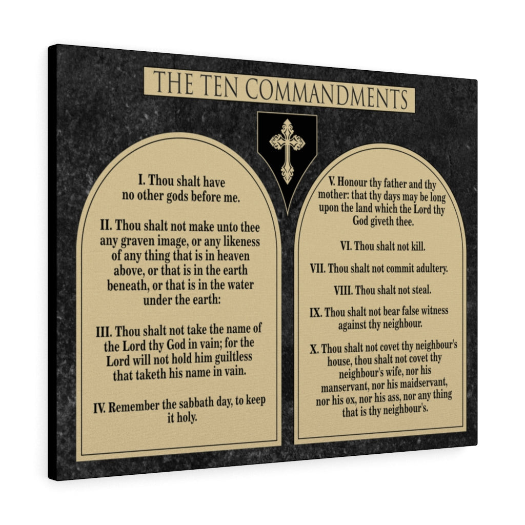 Scripture Canvas Ten Commandments Wood Brown Christian Meaningful Framed Prints, Canvas Paintings Wrapped Canvas 8x10