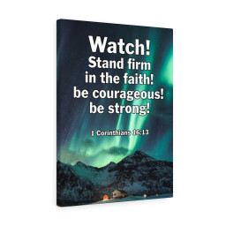 Scripture Canvas Watch! Stand Firm 1 Corinthians16: 13 Christian Bible Verse Meaningful Framed Prints, Canvas Paintings Framed Matte Canvas 24x36