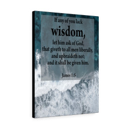 Scripture Canvas Lack Wisdom James 1:5 Christian Bible Verse Meaningful Framed Prints, Canvas Paintings Framed Matte Canvas 12x16