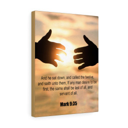 Scripture Canvas Servant of All Mark 9:35 Christian Bible Verse Meaningful Framed Prints, Canvas Paintings Framed Matte Canvas 8x10