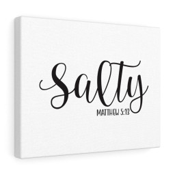Scripture Canvas Salty Matthew 5:13 Christian Bible Verse Meaningful Framed Prints, Canvas Paintings Framed Matte Canvas 12x16