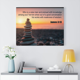 Scripture Canvas Wise Man James 3:13 Christian Bible Verse Meaningful Framed Prints, Canvas Paintings Wrapped Canvas 12x16