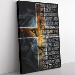 Personalized Canvas Painting, Canvas Hanging Gift For Son, To My Lion Son Wall Art, You Are A Child Of God Framed Prints, Canvas Paintings Framed Matte Canvas 16x24
